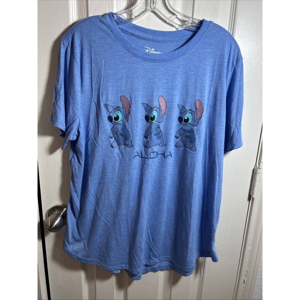 Disney Stitch Shirt Top Size 3xl (21) Blue OHANA Juniors Size!